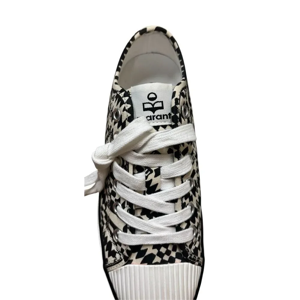 Isabel Marant “Binkoo” Jane White & Black Canvas Sneakers NWB Size 36 - Picture 5 of 9